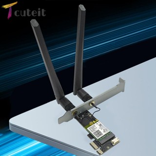 Tcuteit การ์ดเครือข่าย WiFi6E PCIE WiFi 2.4G 5.8G 6GHz บลูทูธ 5.3