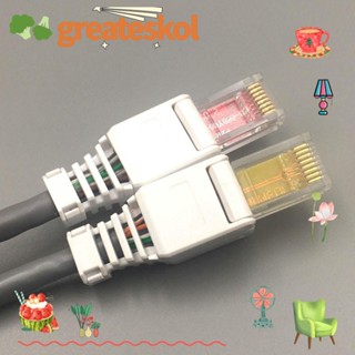 Greateskol CAT6 ปลั๊กหัวคริสตัล ไม่มีจีบเชื่อมต่อ RJ45 CAT6 RJ45 ไม่ต้องใช้เครื่องมือ ติดตั้งฟรี สายเคเบิลอีเธอร์เน็ต