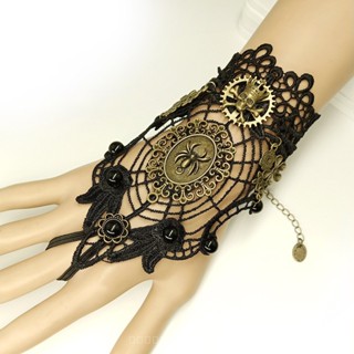 0908WSJ European and American Style Womens Retro Fashion and Personalized Bracelet Spider Web Black Lace Gloves Halloween Animal Yiwu Bracelet ZWKS