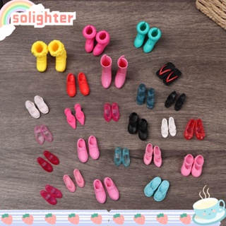 SOLIGHTER 24 Styles 1/6 Dolls Boot Foot Length 2.2cm High Heels Shoes Doll Shoes Colorful Fashion Female Plastic Accessories