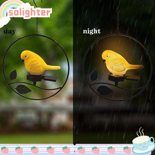 Solighter โคมไฟกระดิ่งลมเรซิ่น รูปนก สําหรับแขวนตกแต่งสวน