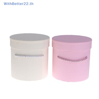 Withbetter กล่องกระดาษใส่ของขวัญ ลายดอกไม้ ทรงกลม 1 ชิ้น