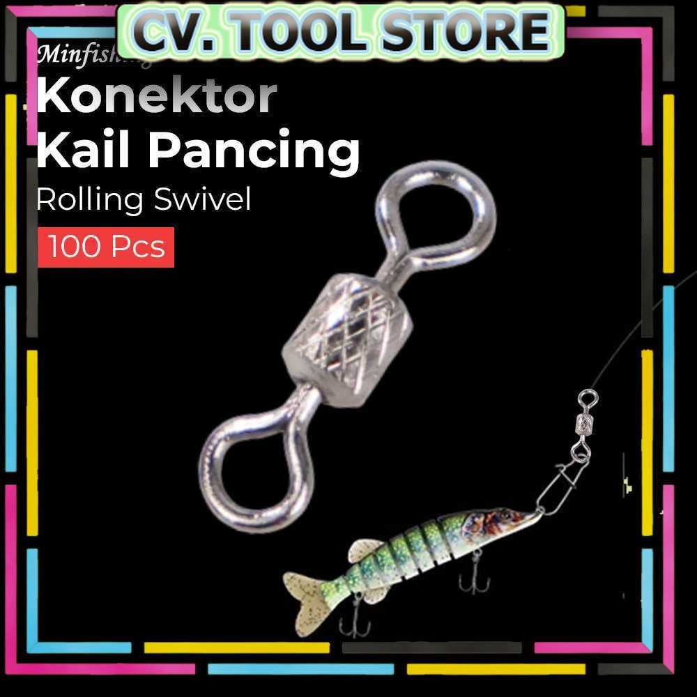 TOOL STORE - Minnowing Rolling Swivel Fishing Hook Connector 100PCS - YH12
