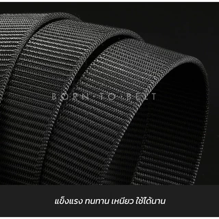 BornToBelt เข็มขัดผ้าไนลอนแท้ หัวโลหะ Auto-Lock เอว 30-45 นิ้ว รุ่น Rocket