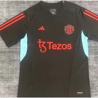 เสื้อกีฬาแขนสั้น ลายทีมแมนเชสเตอร์ยูไนเต็ด สีดํา 2324