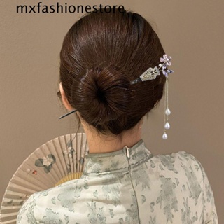 Mxfashione เครื่องประดับผม กิ๊บติดผม กันลื่น ลายดอกไม้ ประดับพู่