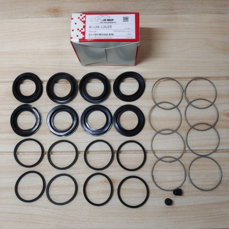 NISSAN SKYLINE R32, R33, R34, Z32, SLIVIA S14 ด้านหน้า 4POT CALIPER แผ่นดิสก์ชุดซ่อมซีล D5.เทคโนโลยี