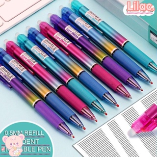 Lilac ปากกาลูกลื่น 2 สี ลบได้ 12 ชิ้น ต่อชุด สําหรับนักเรียน สํานักงาน โรงเรียน