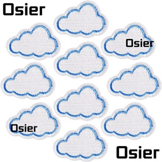 Osier1 แผ่นผ้าโพลีเอสเตอร์ ปักลายก้อนเมฆ ขนาดเล็ก 1.38x 0.94 นิ้ว สําหรับตกแต่งเสื้อผ้าเด็กผู้หญิง 15 ชิ้น