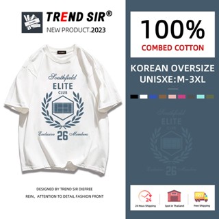 TrendSir⚡พร้อมส่ง⚡เสื้อยืด oversize👏104%cotton โอเวอร์ไซส์ มีของพร้อมส่ง🎶เสื้อโอเวอร์ไซส์เกาหลี เสื้อผ้าสาวอวบอ้วน เสื้อยืดแขนสั้นพิมพ์ลายตัวหนังสือ✔สำหรับชายและหญิง