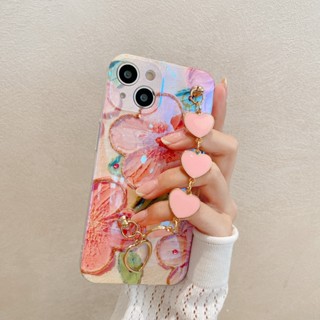 เคสโทรศัพท์มือถือ ลายภาพวาดสีน้ํามัน รูปดอกไม้ ป้องกันเลนส์ พร้อมสายคล้อง สําหรับ OPPO Reno 10 10 Pro 10 Pro+ 5G 2023