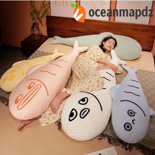 Oceanmapdz หมอนตุ๊กตานุ่ม รูปการ์ตูนสัตว์เศร้า ปลาคาร์พน่ารัก สําหรับออฟฟิศ