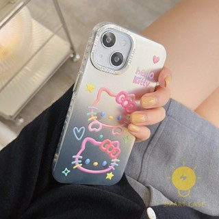For เคสไอโฟน 14 Pro Max [Matte Silver Plating Colorful Kitty] เคส Phone Case For iPhone 14 Pro Max 13 12 11 For เคสไอโฟน11 Ins Korean Style Retro Classic Couple Shockproof Protective TPU Cover Shell