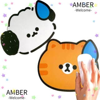 Amber แผ่นรองเมาส์ PVC สีขาว สีส้ม สําหรับสํานักงาน 2 ชิ้น