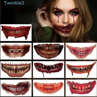 Twinkle สติกเกอร์รอยสักชั่วคราว ลายฮาโลวีน สําหรับปาร์ตี้ฮาโลวีน 10 ชิ้น