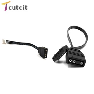 Tcuteit สายเคเบิลอะแดปเตอร์ควบคุมพัดลม 4Pin 6Pin เป็น 5V ARGB 3Pin ขนาดเล็ก สําหรับ Coolmoon