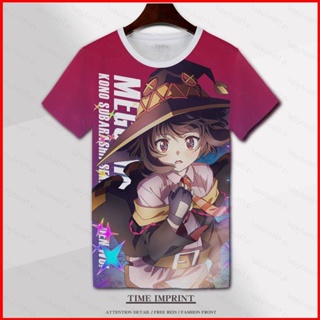 เสื้อยืดแขนสั้น พิมพ์ลายอนิเมะ Fash KonoSuba: An Explosion on This Wonderful World สําหรับผู้ชาย และผู้หญิง