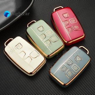 เคสกุญแจรีโมทรถยนต์ TPU ขอบสีทอง สําหรับ Land Rover Range Rover Evoque Sport Velar Freelander Discovery Defender Jaguar XE XF XJ Smart Remote Fob Holder