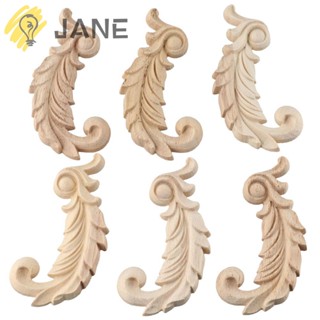 Jane Onlay Applique ลิ้นชักไม้แกะสลัก ลายใบไม้ ซ้าย ขวา 8.5x4.5 ซม.