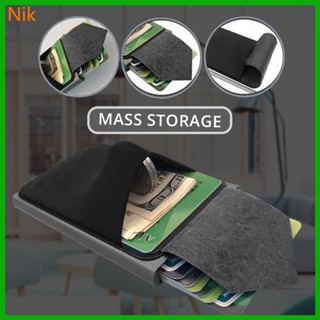 กระเป๋าสตางค์ คลิปโลหะ ป๊อปอัพ กระเป๋าสตางค์ RFID การ์ดด่วน