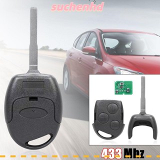 Suchenhd รีโมตกุญแจรถยนต์ 433MHz แบบพกพา ทนทาน และอุปกรณ์เสริม สําหรับ Ford Focus