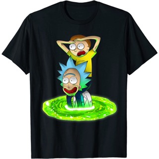 เสื้อยืดคอกลม แขนสั้น ผ้าฝ้าย 100% พิมพ์ลายอนิเมะ Rick and Morty Rick and Morty พลัสไซซ์ สําหรับผู้ชาย