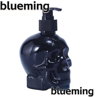 Blueming2 เครื่องจ่ายสบู่ พลาสติกใส ลายกะโหลก สีดํา ขาว ใช้ซ้ําได้ สําหรับครัวเรือน