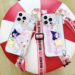 เคสโทรศัพท์มือถือแบบนิ่ม ลายการ์ตูนน่ารัก พร้อมสายคล้องมือ สําหรับ Samsung Galaxy A14 LTE A13 LTE A12 A11 A04 A04S A04E A03 Core A03S A02 A02S A01 A21S A22 A23 A24 A31 A32 A33 A34 5G