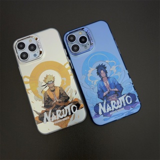 เคสแข็ง เคสไอโฟน iPhone 15 Pro Max iPhone 14 Pro Max iPhone 13 Pro Max iPhone 12 Pro Max iPhone 11 Pro Max Cartoon นารูโตะ Naruto &amp; ซาสึเกะ Sasuke Color Electroplating Hard Case