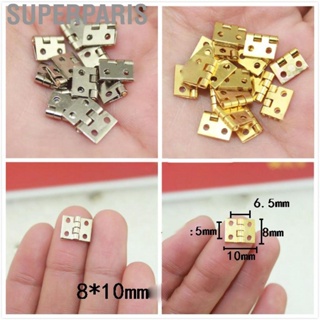 Superparis 20Pcs Mini Brass Hinges 1/4in 4 Hole Folding Small Hinge with Screws for Doll Houses Cabinets