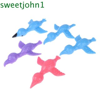 Sweetjohn ของเล่นไดโนเสาร์ TPR แบบเหนียว ยืดหยุ่น สําหรับเด็ก 5 ชิ้น
