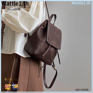 Wttle กระเป๋าเป้สะพายหลัง หนัง มัลติฟังก์ชั่น ลําลอง สไตล์วินเทจ