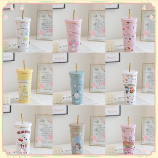 ขวดน้ำ Sanrio น่ารัก 304 ถ้วยเก็บความร้อนสแตนเลสความจุขนาดใหญ่ 750ml การ์ตูนสูญญากาศถ้วยดูดสองชั้นสำหรับเด็กผู้หญิง 【sunny】