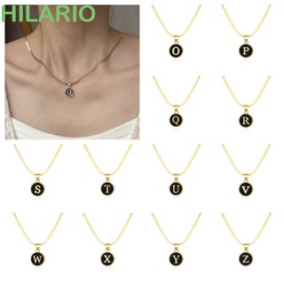 Hilario สร้อยคอโซ่อัลลอย จี้ตัวอักษร A-Z 26 ตัว ทรงกลม ฮิปฮอป ป๊อป เครื่องประดับ สําหรับงานปาร์ตี้