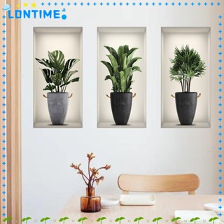 Lontime สติกเกอร์ติดผนัง DIY ตกแต่งบ้าน ห้องนั่งเล่น ห้องนอน สร้างสรรค์ กระถางต้นไม้