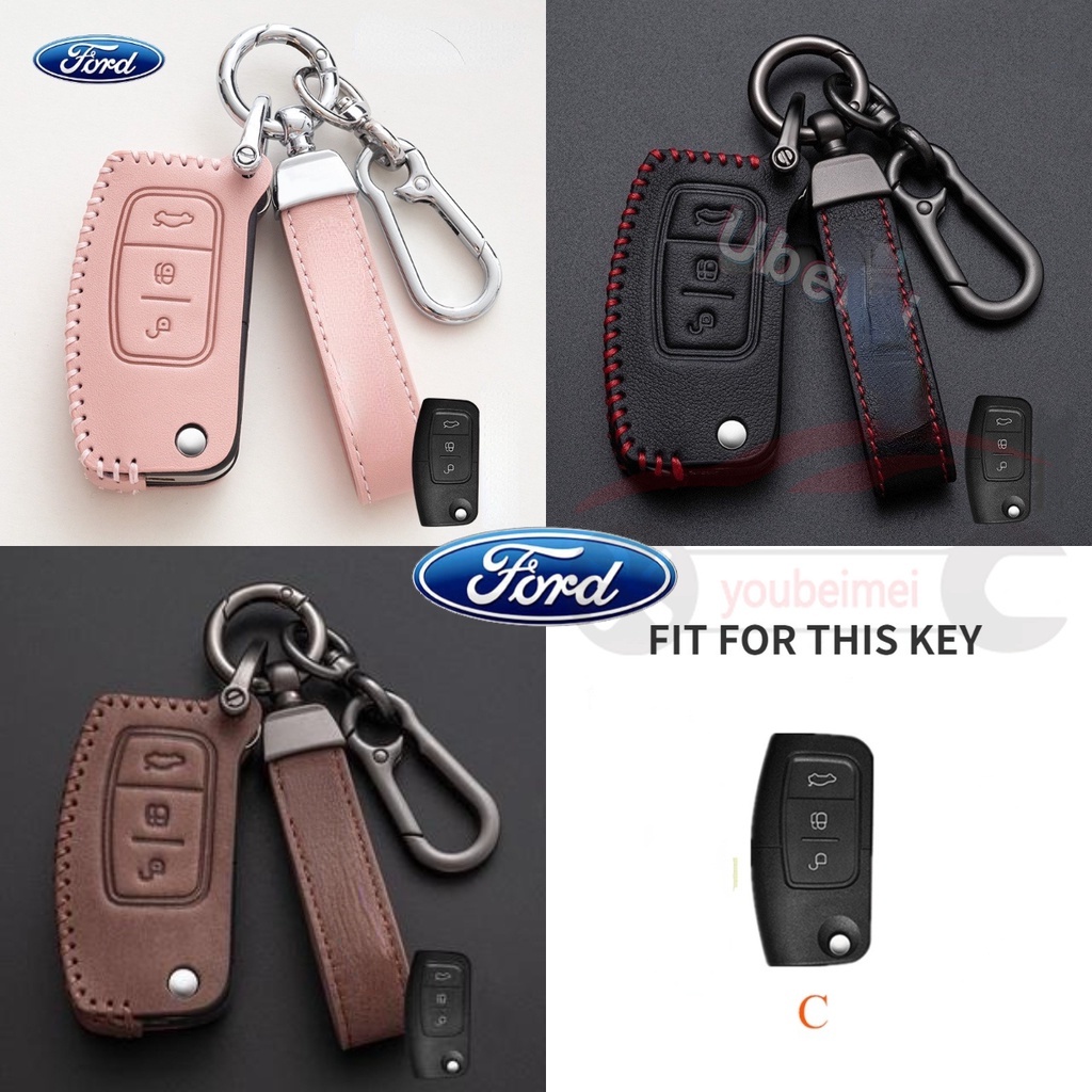 (ขายดี) ปลอกกุญแจรถยนต์หนัง อุปกรณ์เสริม สําหรับ Ford Fiesta Focus 2 Ecosport Kuga Escape Falcon B-Max C-Max Eco Sport Galaxy