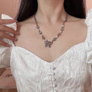 0931YWTS Lanzimeng Butterfly Pearl Necklace Female Summer Niche Non-Fading Versatile Design Sweet Ins Hip Hop Accessories 0MCP