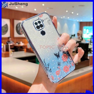 Jusheng เคสโทรศัพท์มือถือ ลายผีเสื้อกระพริบ สําหรับ Redmi Note 9 MMHY