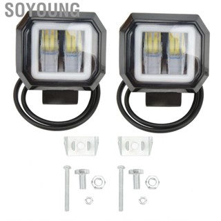 Soyoung 20 W 6500K  Square Light Bar Spotlight DRL Angel Eyes Side Positioning Fog Lights for Trucks Off Road SUV ATV