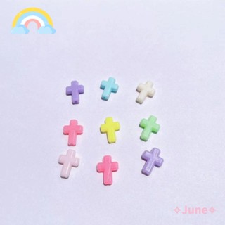 June ลูกปัดเรซิ่น 16 มม. ยาว 12 มม. สีแคนดี้ สําหรับทําสร้อยข้อมือ 100 ชิ้น