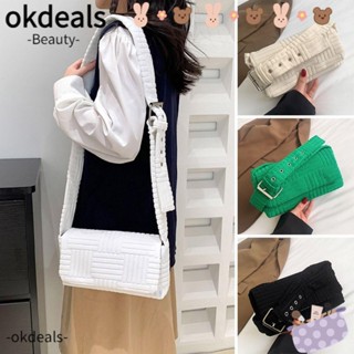 Okdeals กระเป๋าสะพายไหล่ สะพายข้าง แบบนิ่ม ลําลอง สําหรับผู้หญิง