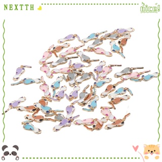 Nextth จี้รูปแมวน่ารัก โลหะผสม 5 สี สําหรับทําเครื่องประดับ DIY