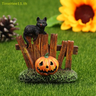 Timehee รั้วเรซิ่น รูปฟักทอง แมวดํา สําหรับตกแต่งปาร์ตี้ฮาโลวีน 1 ชิ้น