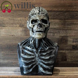 Willis หน้ากากยาง รูปโครงกระดูก ดอกไม้ 3D ใช้ง่าย สําหรับปาร์ตี้ฮาโลวีน