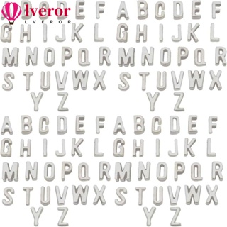 Lveror จี้ตัวอักษร A-Z โลหะผสมสังกะสี สีเงิน สําหรับทําเครื่องประดับ DIY