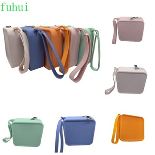 Fuhui กระเป๋าใส่เหรียญ ซิลิโคน ทรงสี่เหลี่ยม ขนาดเล็ก แบบพกพา สีพื้น สําหรับผู้ชาย