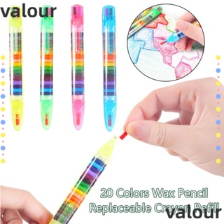 Valour ดินสอขี้ผึ้ง 20 สี สําหรับวาดภาพ เครื่องเขียน กราฟฟิติ ปากกา