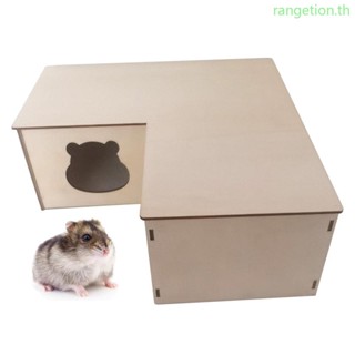 Ran บ้านหนูแฮมสเตอร์ ไม้ธรรมชาติ ขนาดเล็ก สําหรับตกแต่งบ้าน