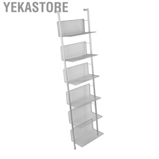 Yekastore Standing Bookshelf  Multi Functional 6 Tier Floor  Shelf Rack for Newspapers Living Room