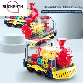 Suchenth โมเดลรถไฟไฟฟ้า พร้อมเสียงเพลง หมุนได้ ของเล่นสําหรับเด็ก